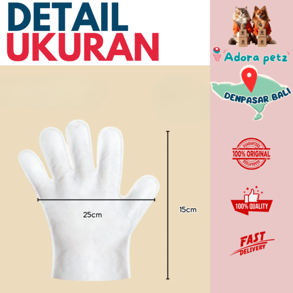 Sarung Tangan Mandi Kucing Tanpa Air Tanpa Bilas - Pet Gloves Tisu Basah Kucing Anjing - Image 4