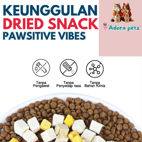 Snack Anjing Kucing Biar Ga Bau Mulut, Tinggi Kalsium, Pawsitive Vibes Dried Snack - Image 6