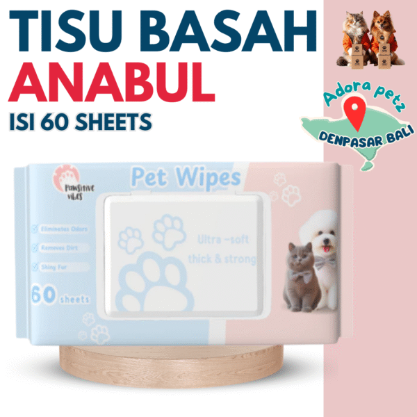 Tisu Basah Anabul isi 60 pcs Pawsitive Vibe [Adora Petz] - Image 2