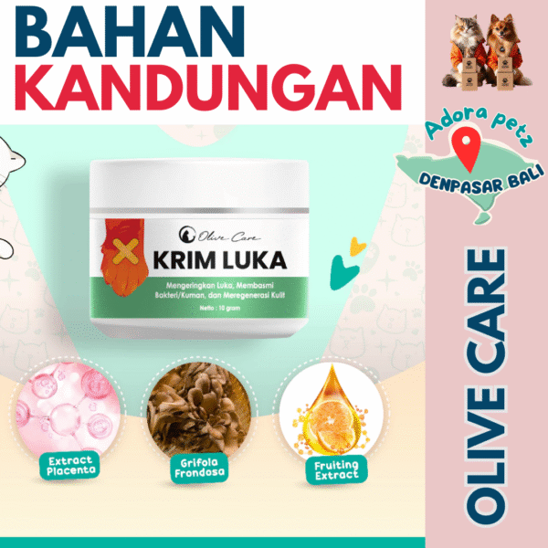 Krim Luka Olive Care Untuk Anabul Kucing Anjing Kelinci - Image 2
