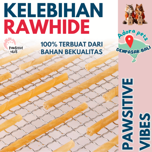 Rawhide Stick Kulit Sapi untuk Anjing : Membersihkan Gigi Mencegah Puppy Gigit Sembarangan - Image 3