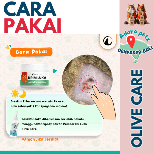Krim Luka Olive Care Untuk Anabul Kucing Anjing Kelinci - Image 3