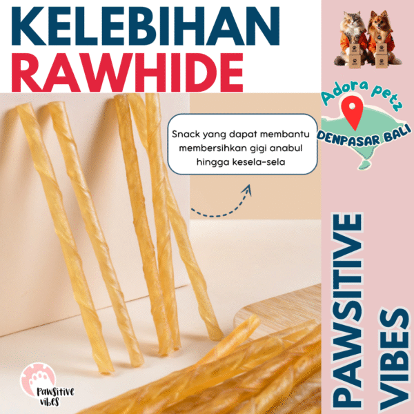 Rawhide Stick Kulit Sapi untuk Anjing : Membersihkan Gigi Mencegah Puppy Gigit Sembarangan - Image 4