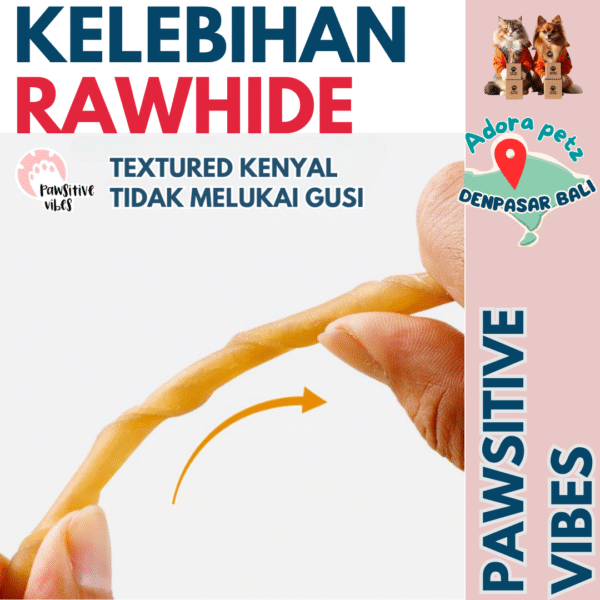 Rawhide Stick Kulit Sapi untuk Anjing : Membersihkan Gigi Mencegah Puppy Gigit Sembarangan - Image 5