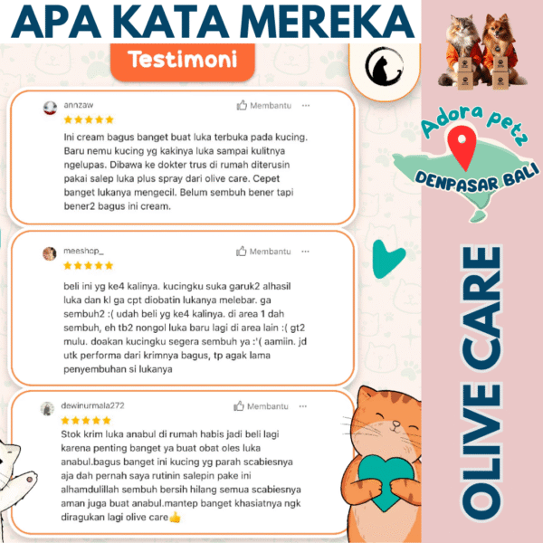 Krim Luka Olive Care Untuk Anabul Kucing Anjing Kelinci - Image 5
