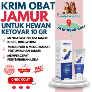 Krim Obat Jamur Kucing Anjing Kelinci Hewan Peliharaan Ketovar 10 Gr, Ringworm Kudis