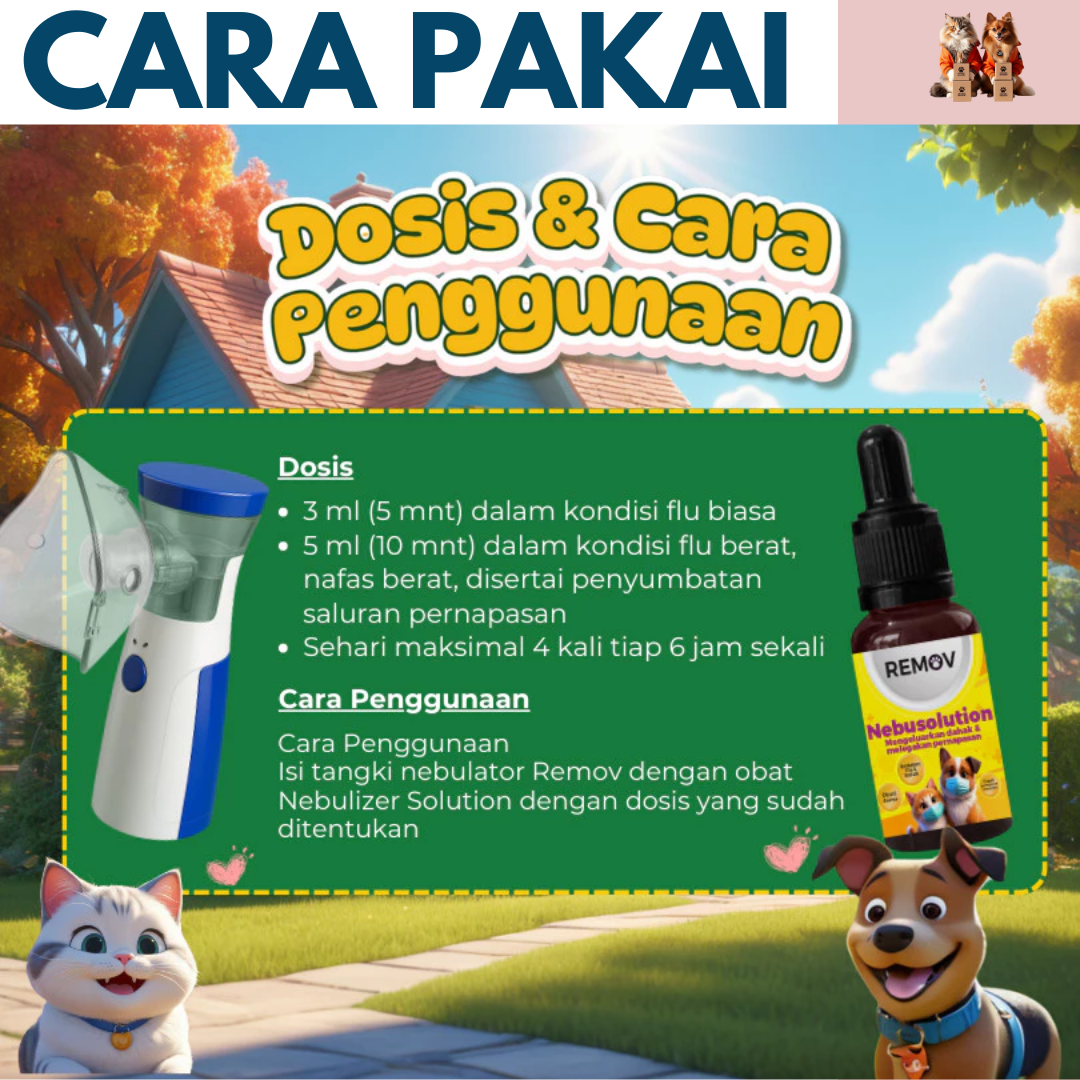 Jual terpisah Nebulizer dan Obat untuk Anjing dan Kucing - Melegakan Pernapasan, Meredakan Flu, Asma - Image 2