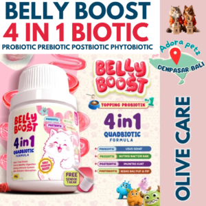 Olive Care BELLY BOOST 4-IN-1 QUADBIOTIC FORMULA Probiotik, Prebiotik, Postbiotik, Fitobiotik Solusi Kesehatan Pencernaan Anabul